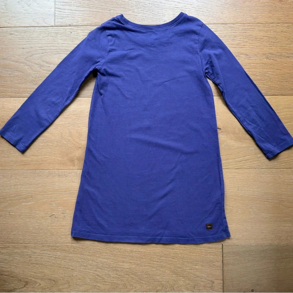 Tea Collection Pima Cotton Cherry Blossom Dress Japan Girls Size 5 Purple EUC